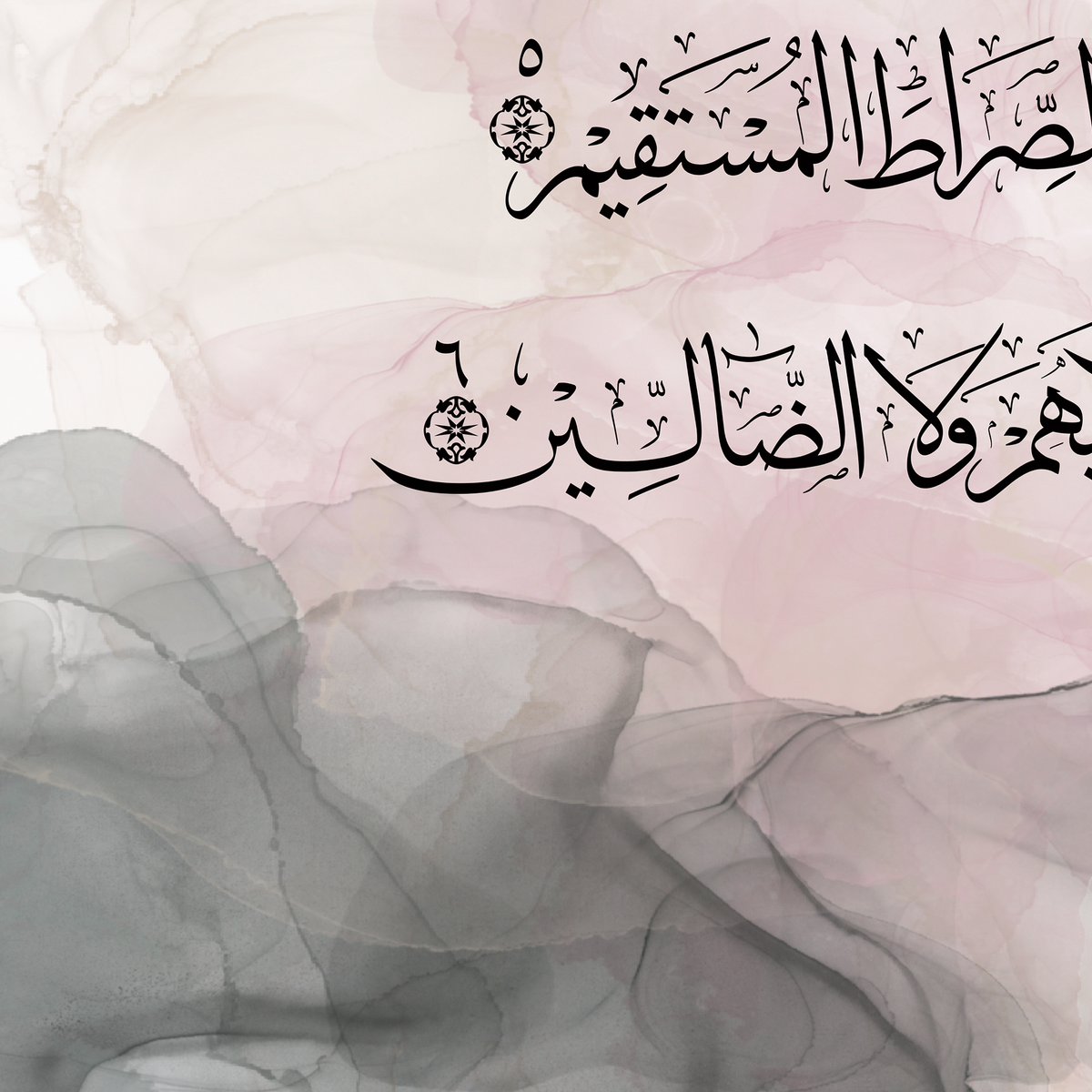 Surah Al-Fatiha abstract ink Arabic calligraphy wall art print – view 8