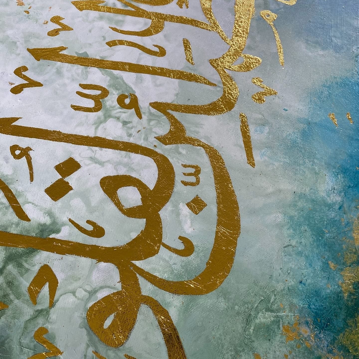 Gree beautiful Quran verse on canvas | Handmade painting #2102
