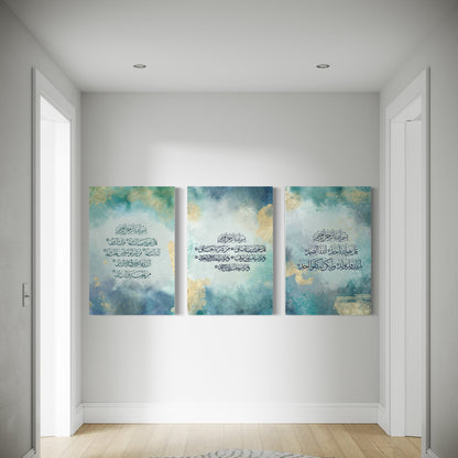 Set of 3 canvases Modern art print on canvas- 3 Quls - Islamic modern Wall Art Print on canvas