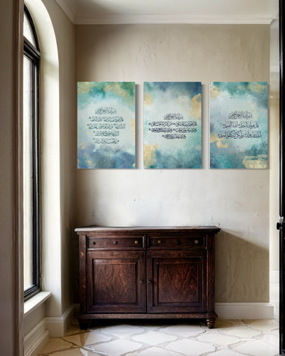 Set of 3 canvases Modern art print on canvas- 3 Quls - Islamic modern Wall Art Print on canvas