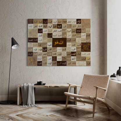 Asma Ul Husna - Contemporary Islamic Wall Art on canvas - Hand painting - Free Shipping Australia