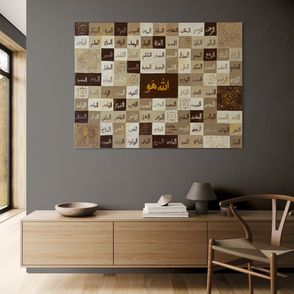 Asma Ul Husna - Contemporary Islamic Wall Art on canvas - Hand painting - Free Shipping Australia