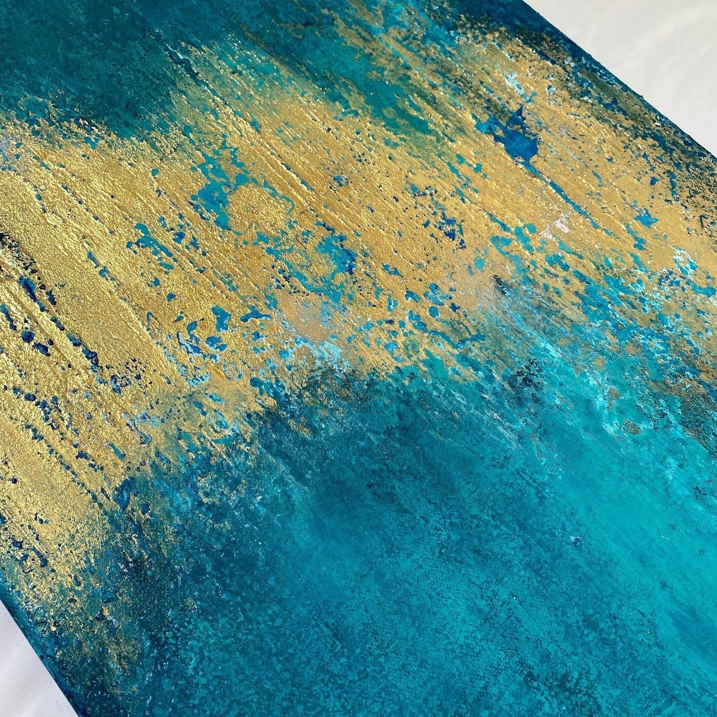Allah SWT and Prophet Name on textured canvas | Handmade with acrylic paint #2110